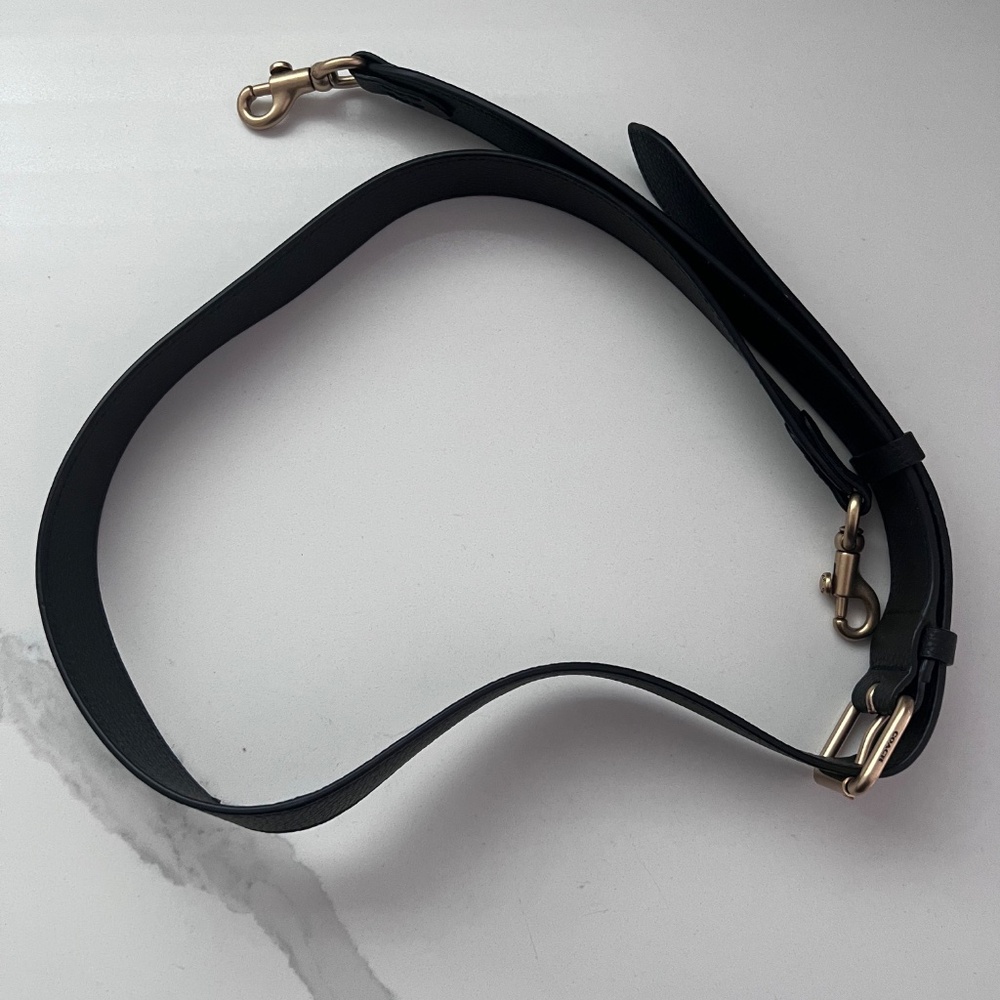 Coach Willow Shoulder Bag Black Pebble Leather Turnlock Matte Gold + Strap - Picture 14 of 16